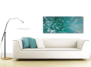 Teal Blue Chrysanthemum Flower Floral Modern Canvas Art
