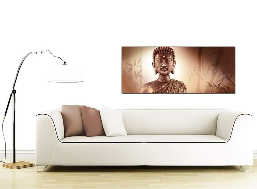 Modern Abstract Buddha Face Brown Zen Canvas