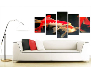 Japanese Koi Carp Fish Pond Modern Canvas Art