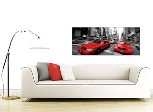 Red Black White Grey New York Taxi City Canvas