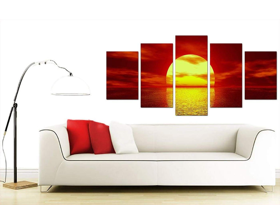 Red Modern Large Canvas of Sunset