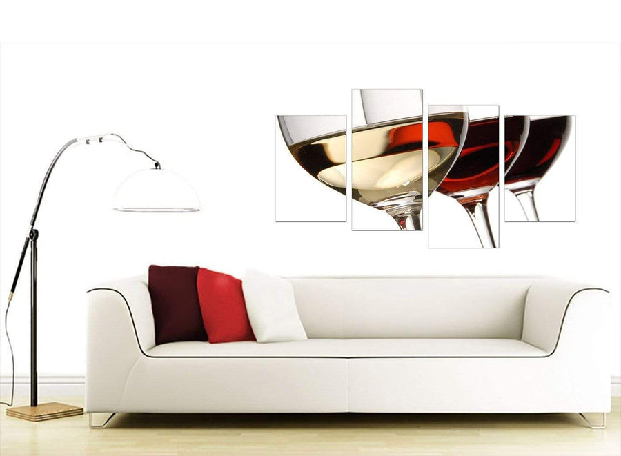 Red Modern Set Of 4 of Wine