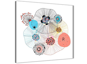 Modern Abstract Floral Multi-Colour Shapes Abstract Office Canvas Wall Art Decorations 1s485l - 79cm Square Print