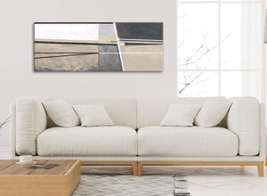 Modern Beige Cream Grey Painting Living Room Canvas Pictures Accessories - Abstract 1394 - 120cm Print