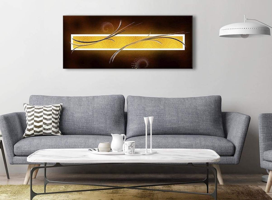 Modern Brown and Gold Abstract Canvas Living Room Canvas Wall Art Accessories - Abstract 1090 - 120cm Print
