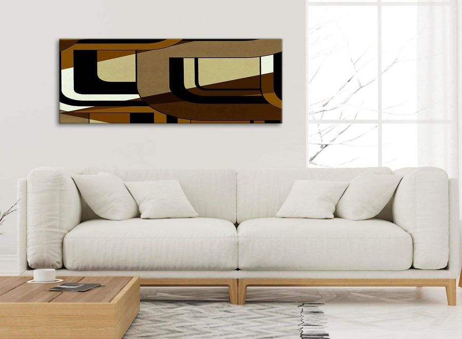 Modern Brown Cream Painting Living Room Canvas Wall Art Accessories - Abstract 1413 - 120cm Print