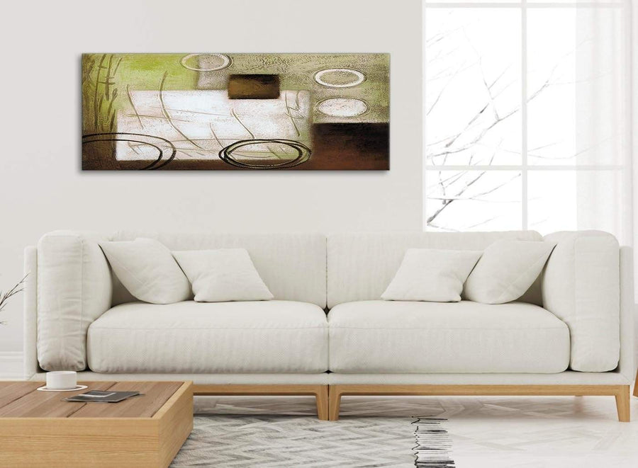 Modern Brown Green Painting Bedroom Canvas Pictures Accessories - Abstract 1421 - 120cm Print