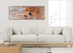 Modern Burnt Orange Grey Painting Living Room Canvas Wall Art Accessories - Abstract 1415 - 120cm Print