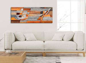 Modern Burnt Orange Grey Painting Living Room Canvas Pictures Accessories - Abstract 1405 - 120cm Print