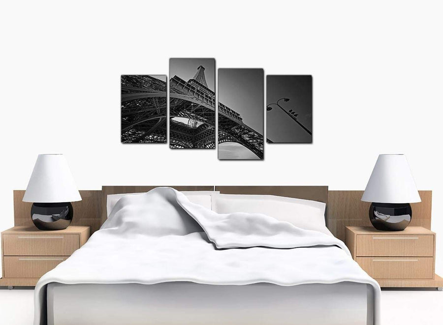 Set Of Four Extra-Large Black White Canvas Pictures