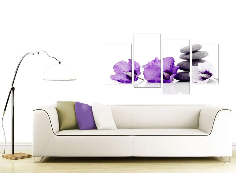 4 Piece Set of Extra-Large Purple Canvas Pictures