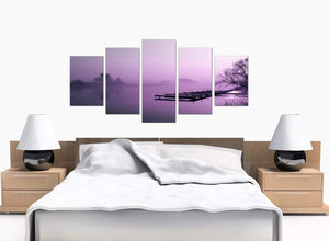 Five Panel Set of Cheap Purple Canvas Prints