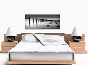 Abstract Lake Modern Black and White Canvas Picture