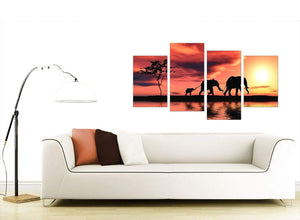 Orange Bedroom Set Of Four of African Sunset