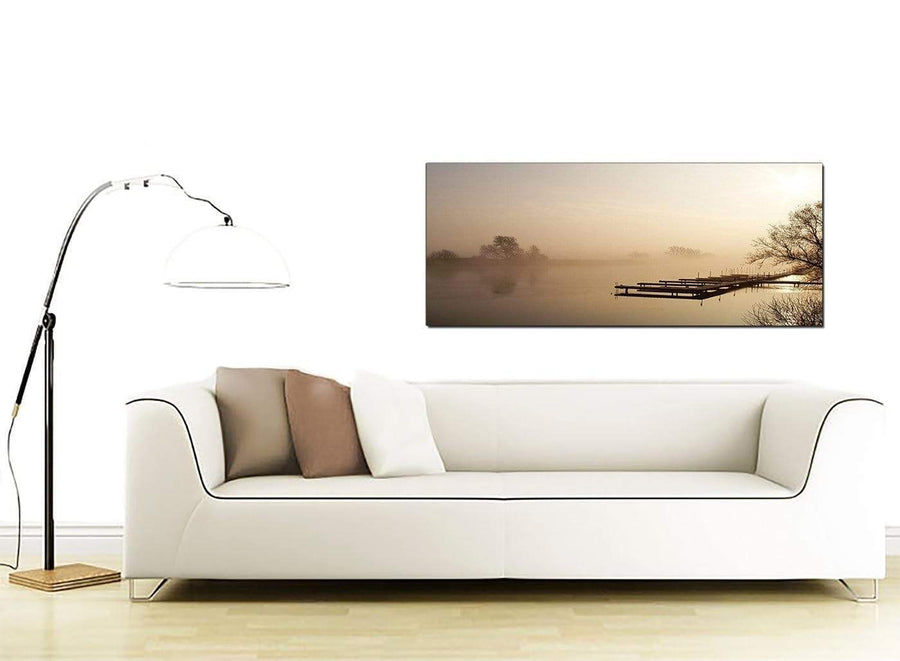 Sepia Brown Sunset Jetty Sunset View Landscape Canvas Art