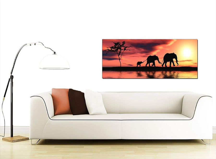 Orange Bedroom Wide Canvas of African Sunset
