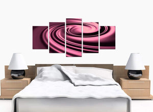 Set Of 5 Bedroom Plum Canvas Picture