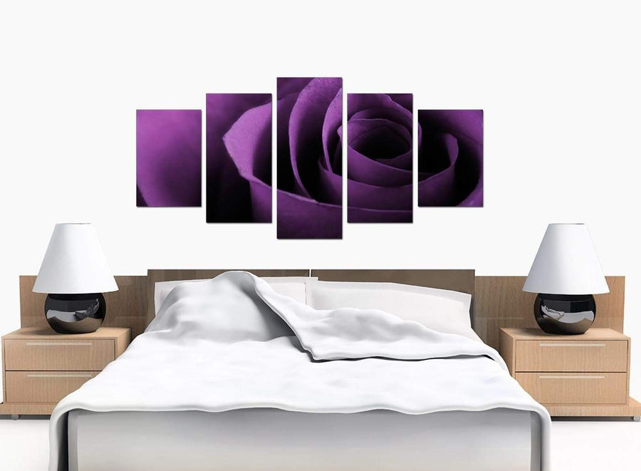 Set Of 5 Modern Purple Canvas Prints