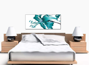 Tiger Lily Bedroom Teal Canvas Wall Art