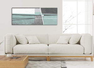 Modern Duck Egg Blue Grey Painting Bedroom Canvas Pictures Accessories - Abstract 1396 - 120cm Print