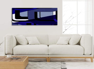 Modern Indigo Navy Blue Painting Living Room Canvas Wall Art Accessories - Abstract 1411 - 120cm Print