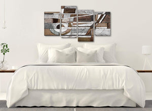 Modern Large Brown Beige White Painting Abstract Bedroom Canvas Pictures Decor - 4407 - 130cm Set of Prints