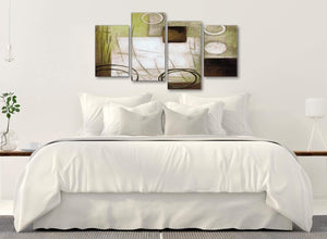 Modern Large Brown Green Painting Abstract Bedroom Canvas Pictures Decor - 4421 - 130cm Set of Prints