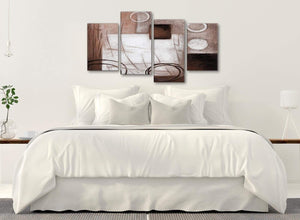 Modern Large Brown White Painting Abstract Bedroom Canvas Pictures Decor - 4422 - 130cm Set of Prints