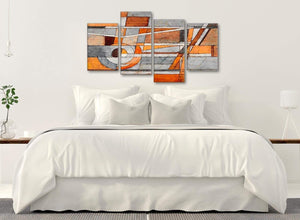 Modern Large Burnt Orange Grey Painting Abstract Bedroom Canvas Pictures Decor - 4405 - 130cm Set of Prints