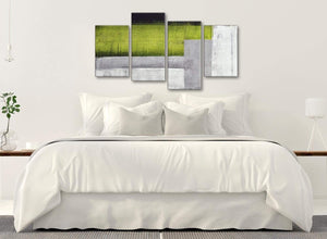 Modern Large Lime Green Grey Painting Abstract Bedroom Canvas Wall Art Decor - 4424 - 130cm Set of Prints
