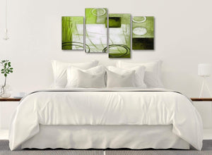 Modern Large Lime Green Painting Abstract Bedroom Canvas Pictures Decor - 4431 - 130cm Set of Prints