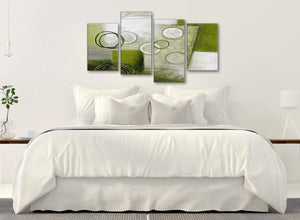 Modern Large Lime Green Painting Abstract Bedroom Canvas Pictures Decor - 4434 - 130cm Set of Prints