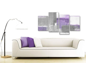 Modern Large Purple Grey Painting Abstract Living Room Canvas Pictures Decor - 4376 - 130cm Set of Prints