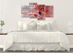 Modern Large Red Grey Painting Abstract Living Room Canvas Wall Art Decor - 4414 - 130cm Set of Prints
