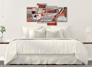Modern Large Red Grey Painting Abstract Bedroom Canvas Wall Art Decor - 4401 - 130cm Set of Prints