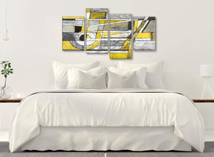 Modern Large Yellow Grey Painting Abstract Bedroom Canvas Wall Art Decor - 4400 - 130cm Set of Prints