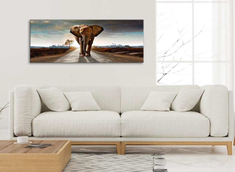 Modern Modern Elephant Landscape - Canvas Wall Art - 1209 - 120cm Wide Print