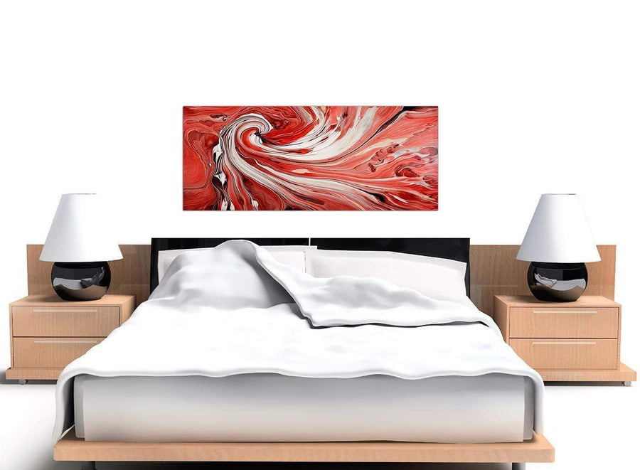 modern panoramic red abstract swirl canvas prints uk 1265