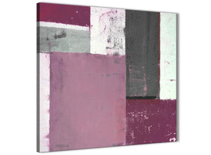 Modern Plum Gray Abstract Painting Canvas Wall Art Picture Modern 64cm Square 1S342M For Your Dining Room