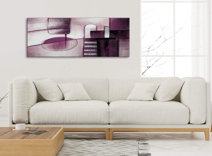 Modern Plum Grey Painting Living Room Canvas Wall Art Accessories - Abstract 1420 - 120cm Print
