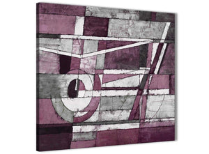 Modern Plum Grey White Painting Abstract Office Canvas Wall Art Decorations 1s408l - 79cm Square Print