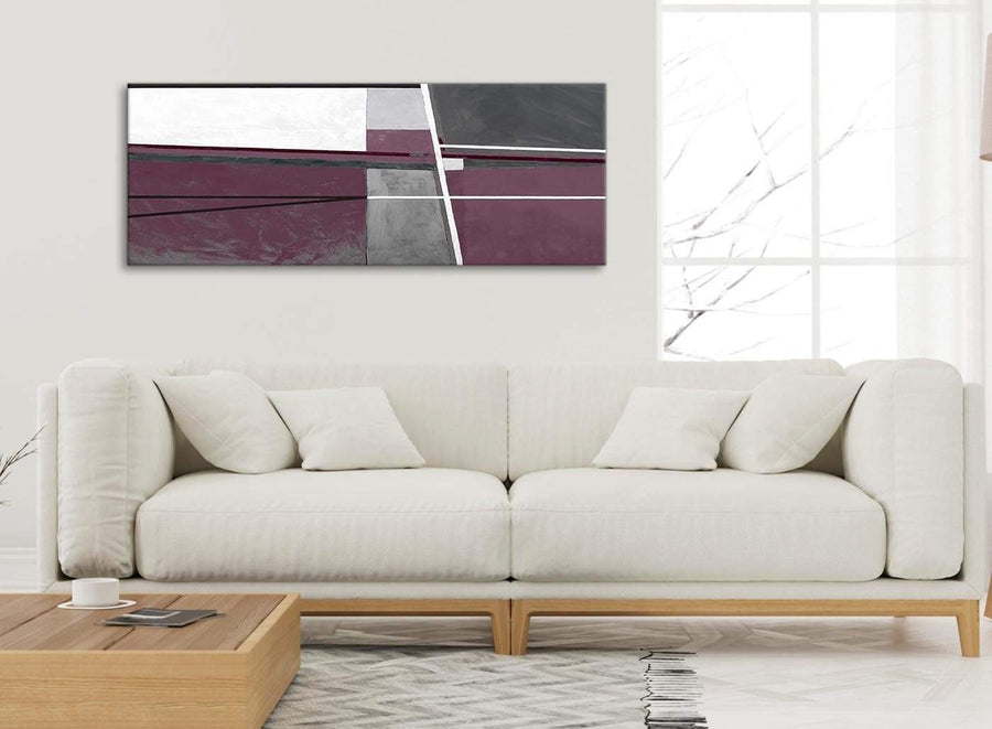 Modern Plum Purple Grey Painting Living Room Canvas Pictures Accessories - Abstract 1391 - 120cm Print