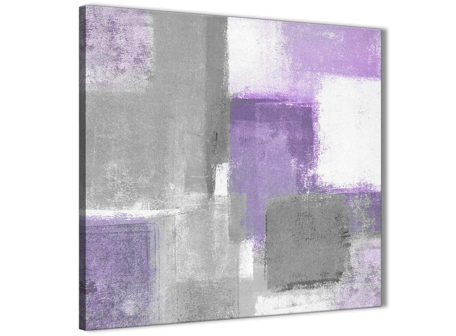 Modern Purple Grey Painting Abstract Living Room Canvas Pictures Decor 1s376l - 79cm Square Print