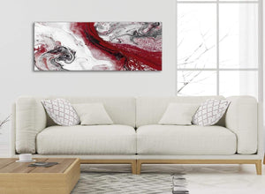 Modern Red and Grey Swirl Bedroom Canvas Pictures Accessories - Abstract 1467 - 120cm Print