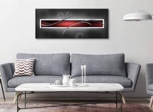 Modern Red Black Grey White Modern Abstract Canvas Bedroom Canvas Wall Art Accessories - Abstract 1091 - 120cm Print