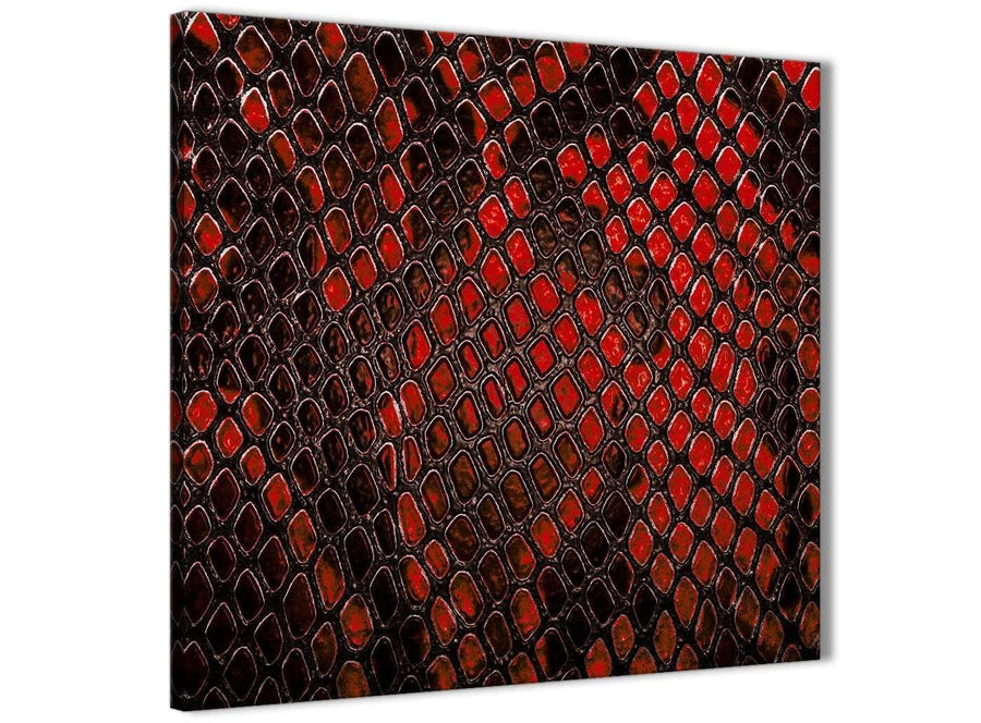 Modern Red Snakeskin Animal Print Abstract Living Room Canvas Wall Art Decor 1s476l - 79cm Square Print