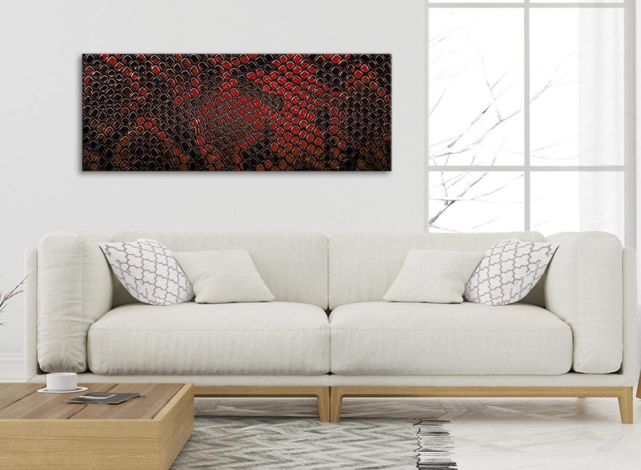 Modern Red Snakeskin Animal Print Living Room Canvas Pictures Accessories - Abstract 1476 - 120cm Print
