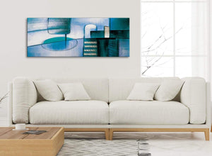 Modern Teal Cream Painting Living Room Canvas Wall Art Accessories - Abstract 1417 - 120cm Print