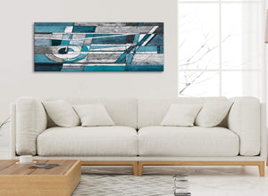 Modern Teal Grey Painting Bedroom Canvas Wall Art Accessories - Abstract 1402 - 120cm Print