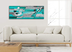 Modern Turquoise Grey Painting Living Room Canvas Wall Art Accessories - Abstract 1403 - 120cm Print